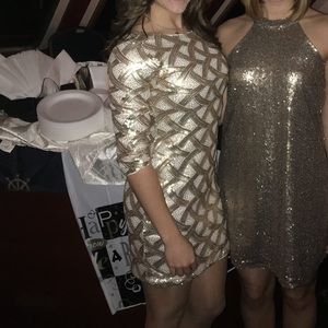 Gold & white sparkle dress. Perfect for New Years!